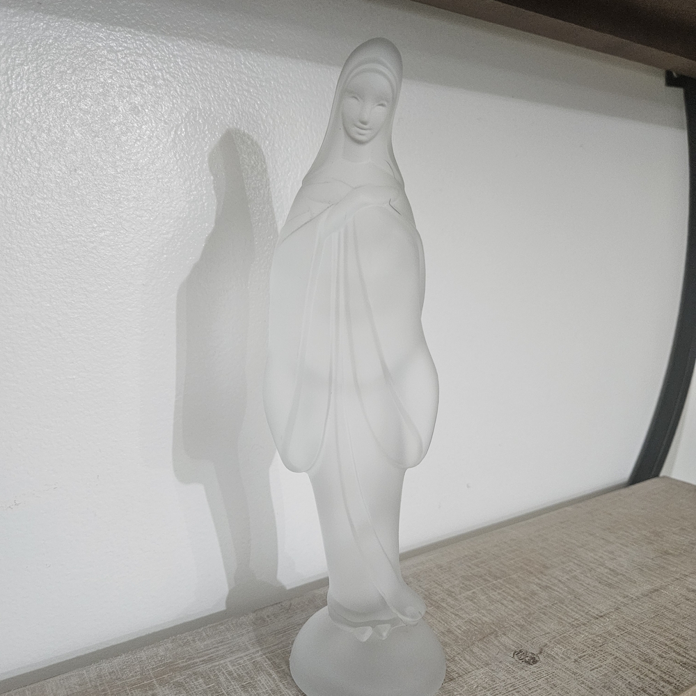 Fostoria Frosted Glass Virgin Mary Statue